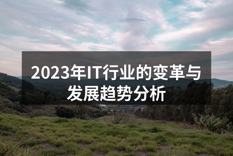 2023年IT行业的变革与发展趋势分析